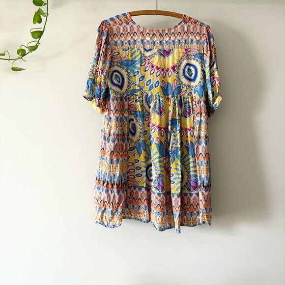 Umgee | Boho Multicolor Tunic Top Size M - Picture 4 of 5